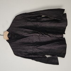 Eileen Fisher Crinkled Brown Silk Blazer